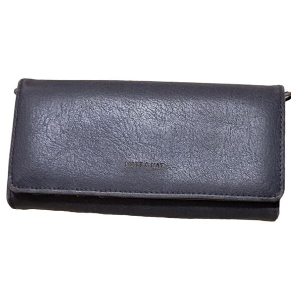 Matt and Nat Vegan Bluish Gray VEGAN Leather Wallet - Picture 1 of 7